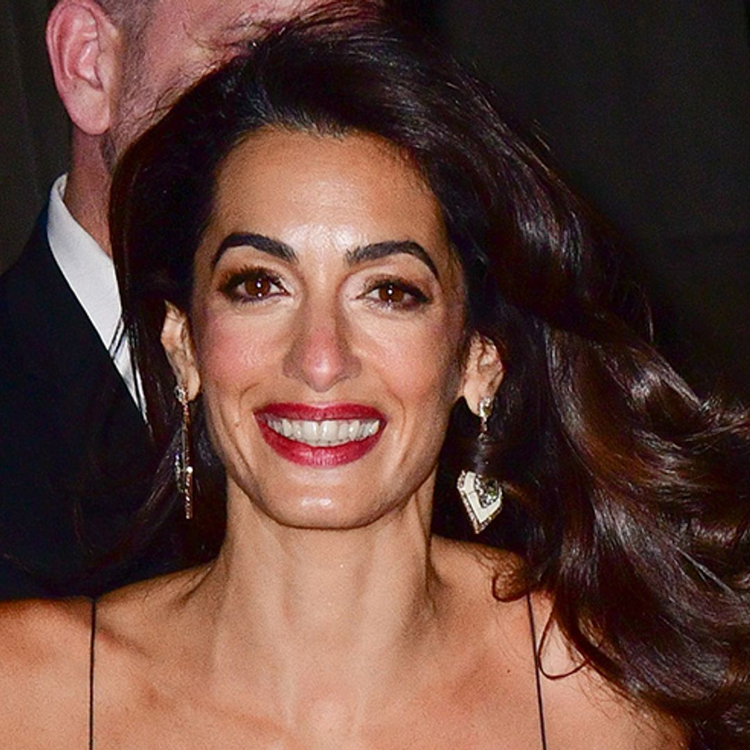 You have to see Amal Clooney's beautiful navy and white gown – we want one!