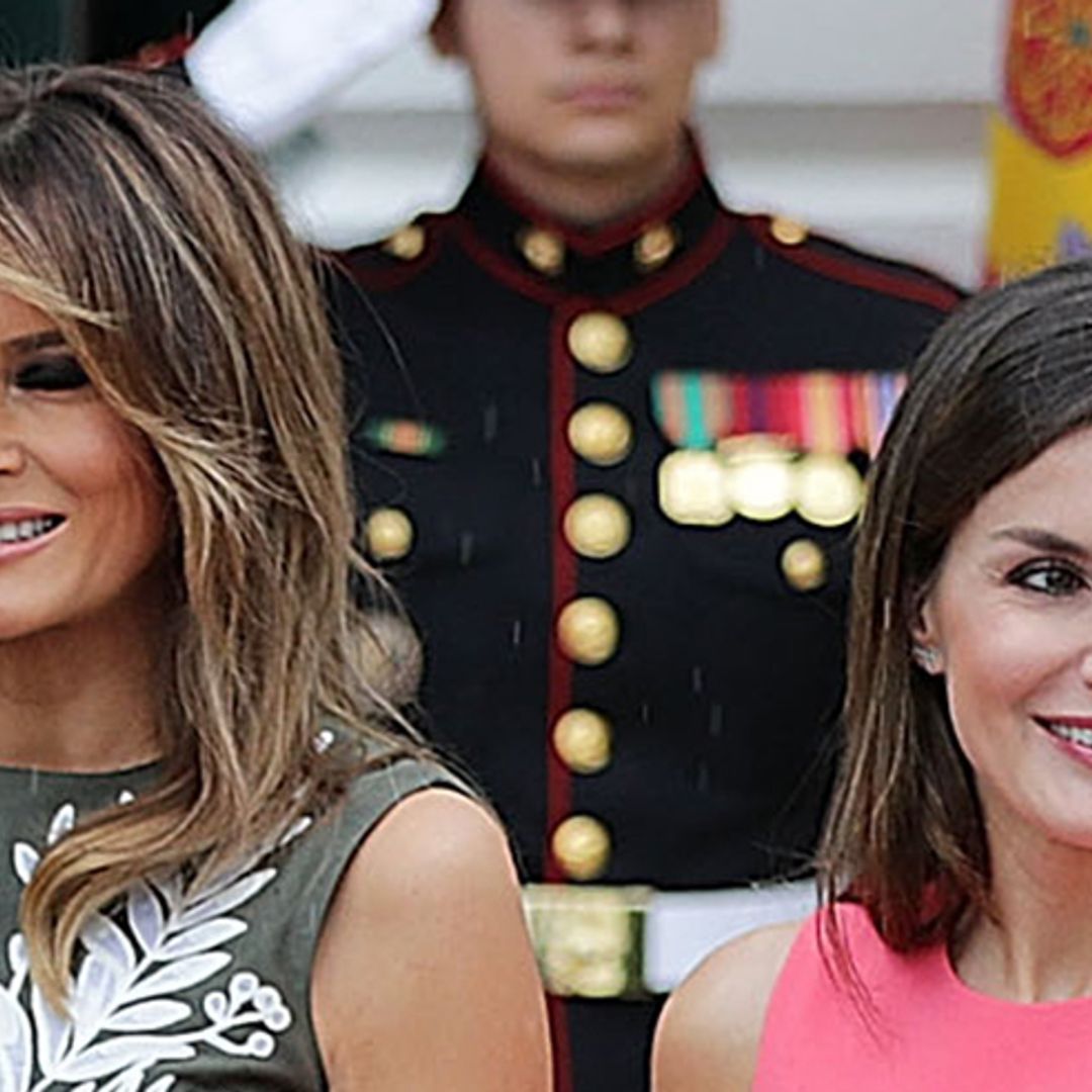 Style twins! Queen Letizia wears the same Michael Kors dress as Melania Trump