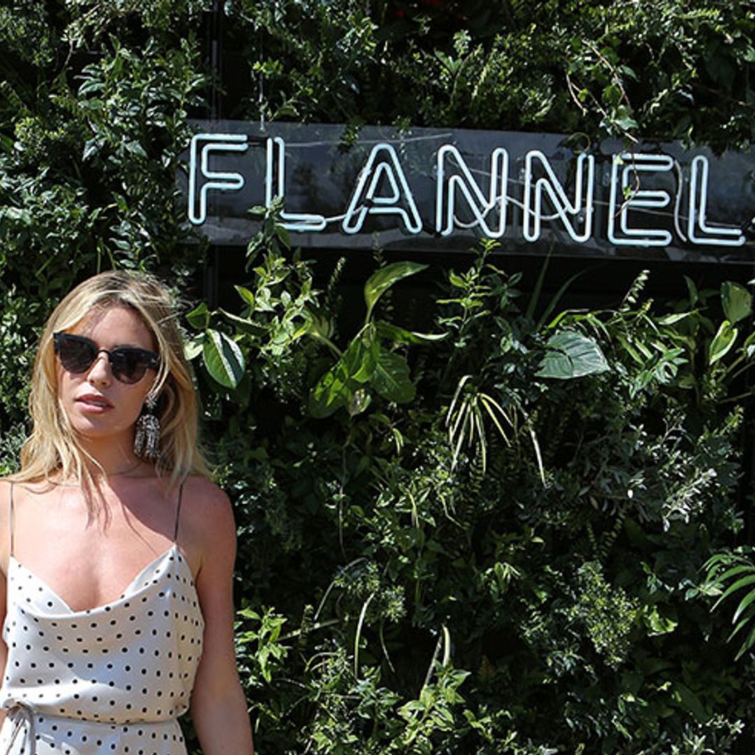 Abbey Clancy dresses to impress in a sexy polka dot dress at the polo