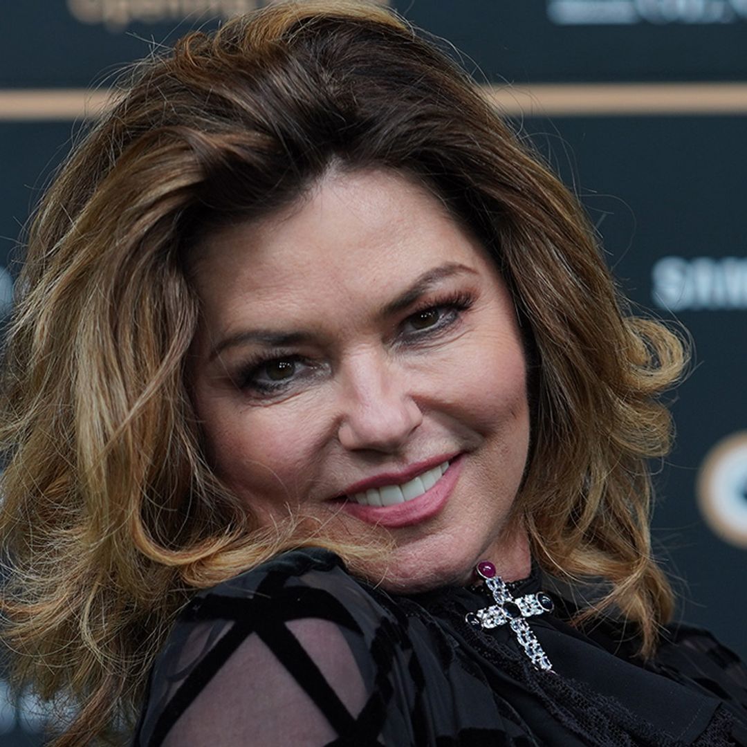 Shania Twain wows in skintight latex pants for exciting announcement