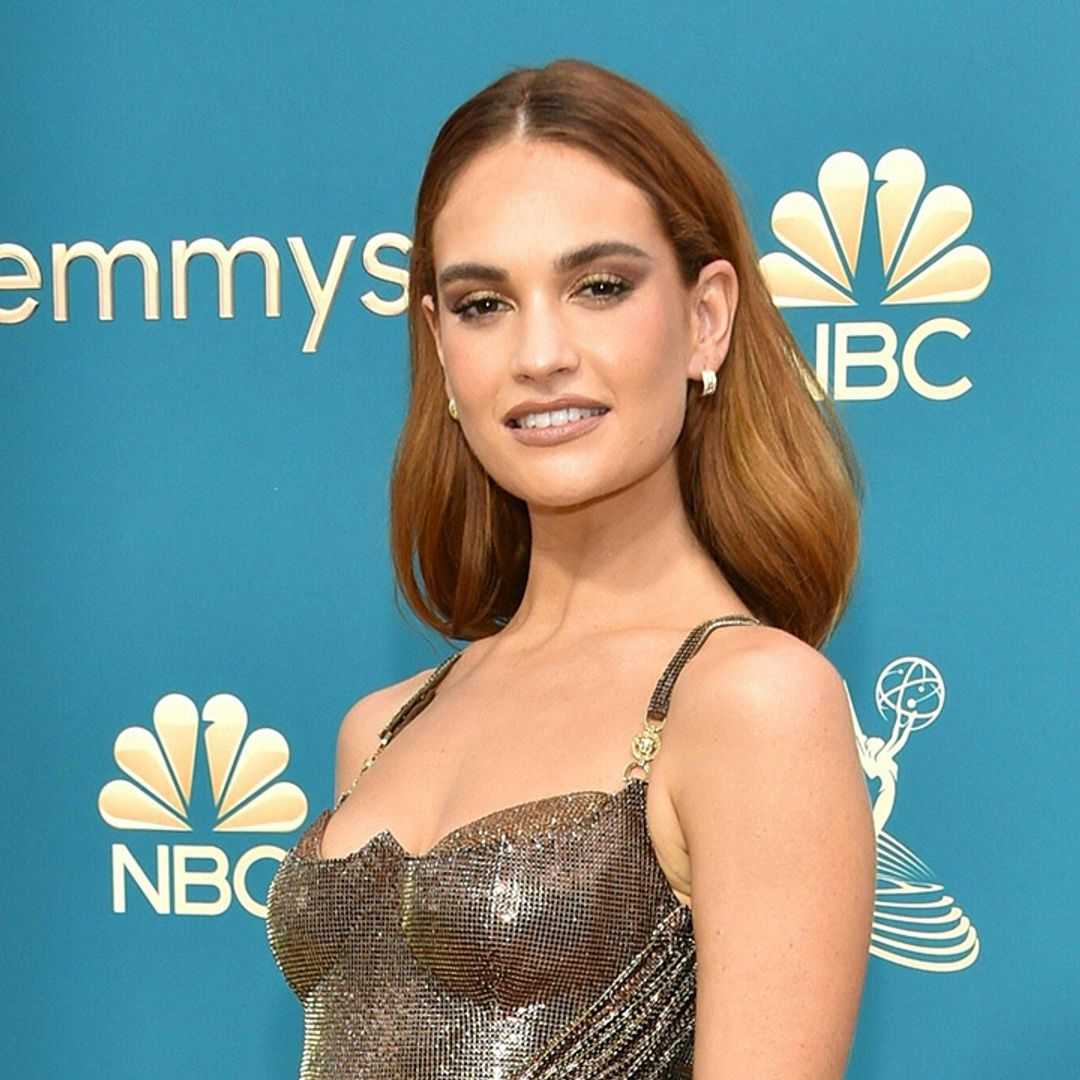 Lily James dons the most unreal Versace chainmail gown at the Emmys