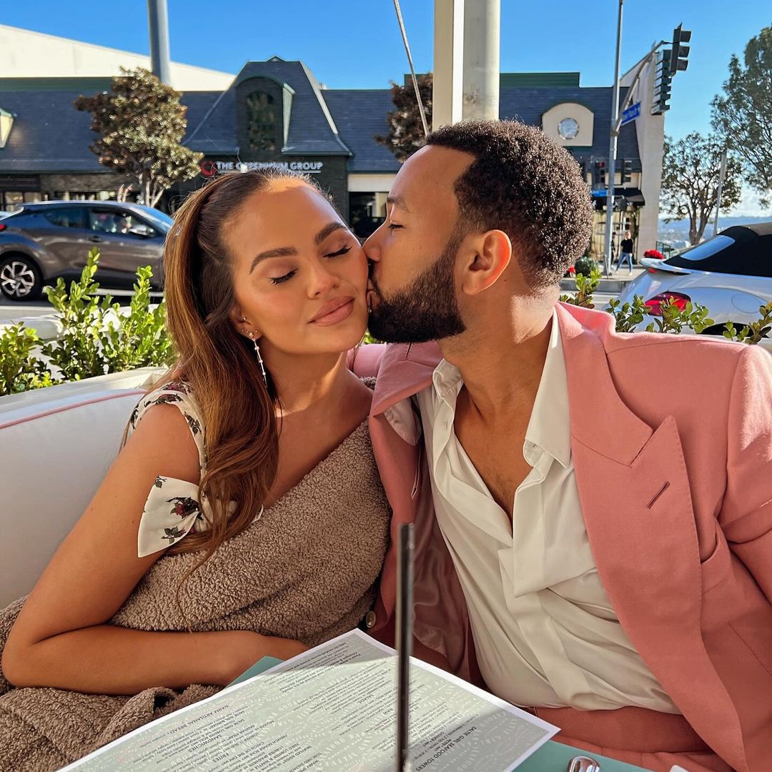 Chrissy Teigen's sun-soaked patio at $17.5m Beverly Hills pad with John Legend could be from a luxe resort
