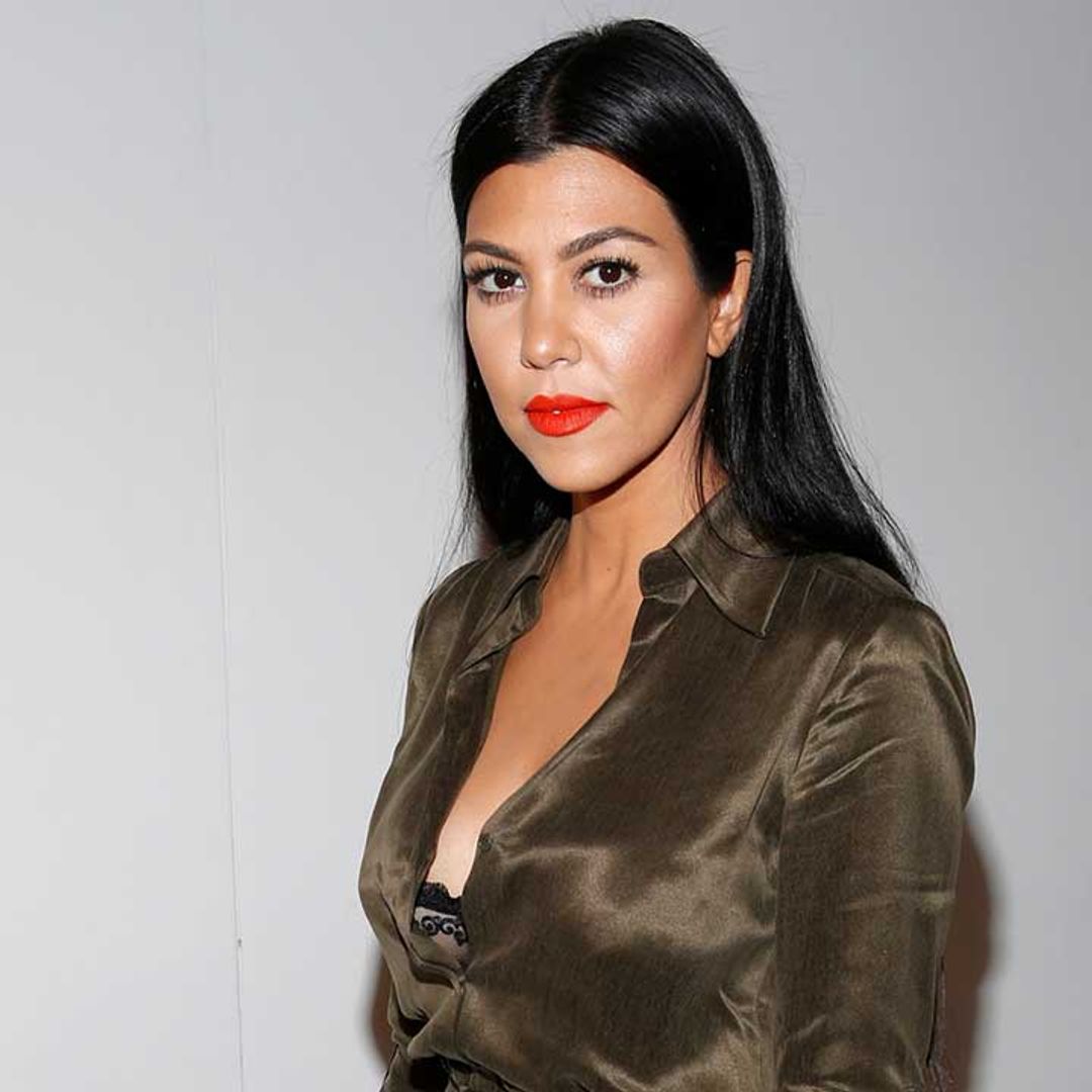Kourtney Kardashian looks unrecoginsable with a  fringe - and jokes her hair looks like a wig