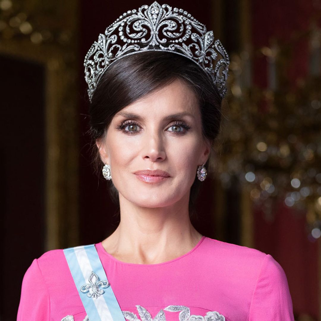 Queen Letizia wears the perfect pink ballgown in brand new official photographs