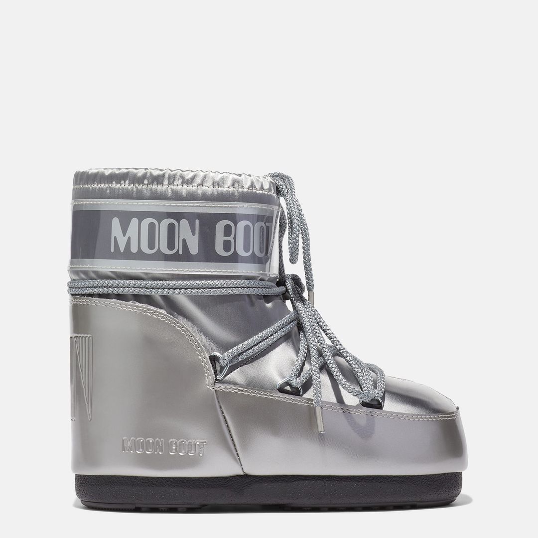 Icon Low Glance Silver Snow Boots