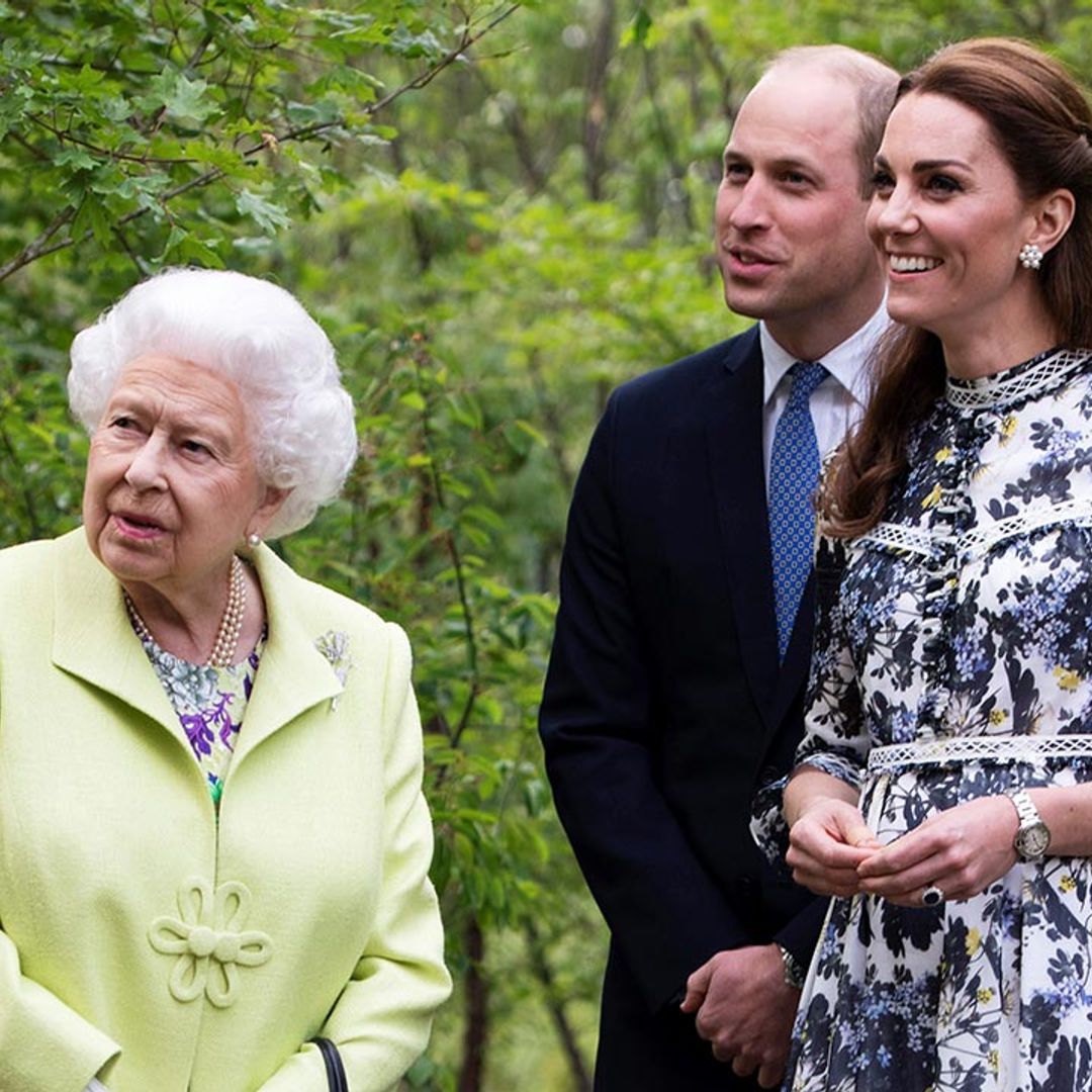 The Queen has the most loved-up photo of Prince William and Kate on display at her home