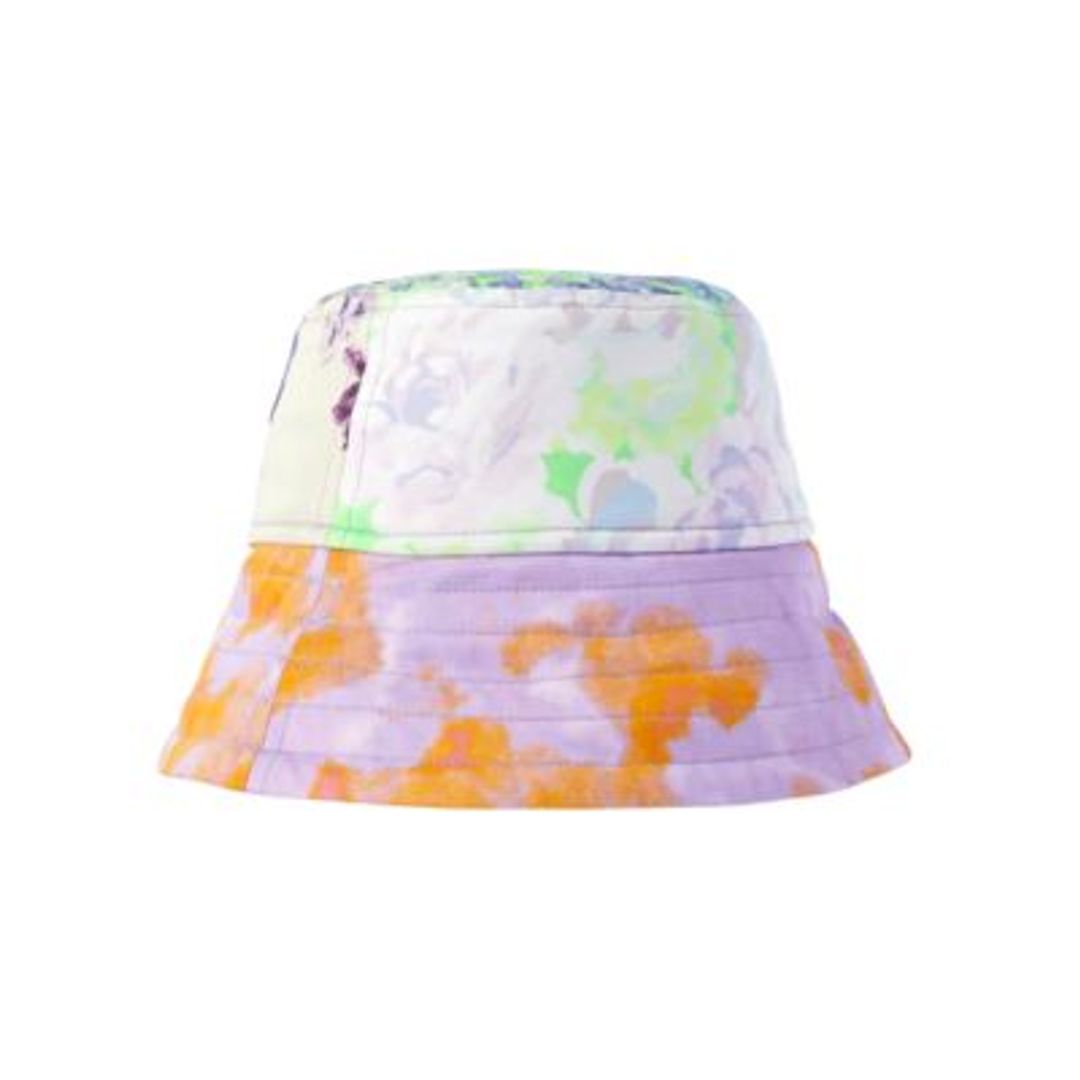 Patchwork tie-dyed printed shell bucket hat