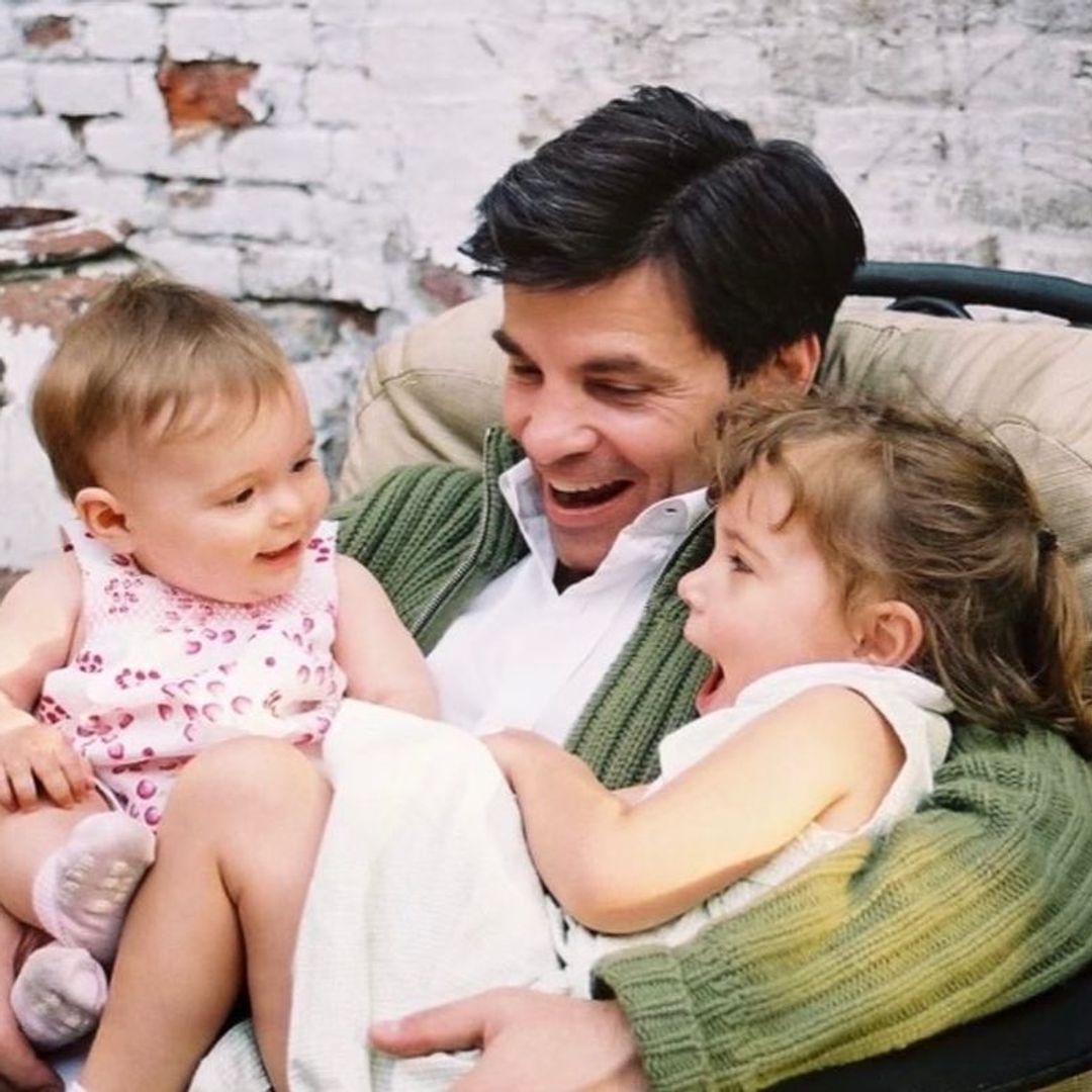 George Stephanopoulos sat with his and Ali's two daughters in his arms