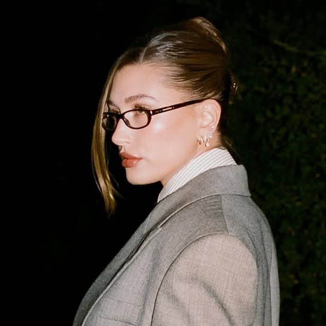 Hailey Bieber's off-duty mom style oozes office siren with stylish $200 spectacles and chic kitten heels