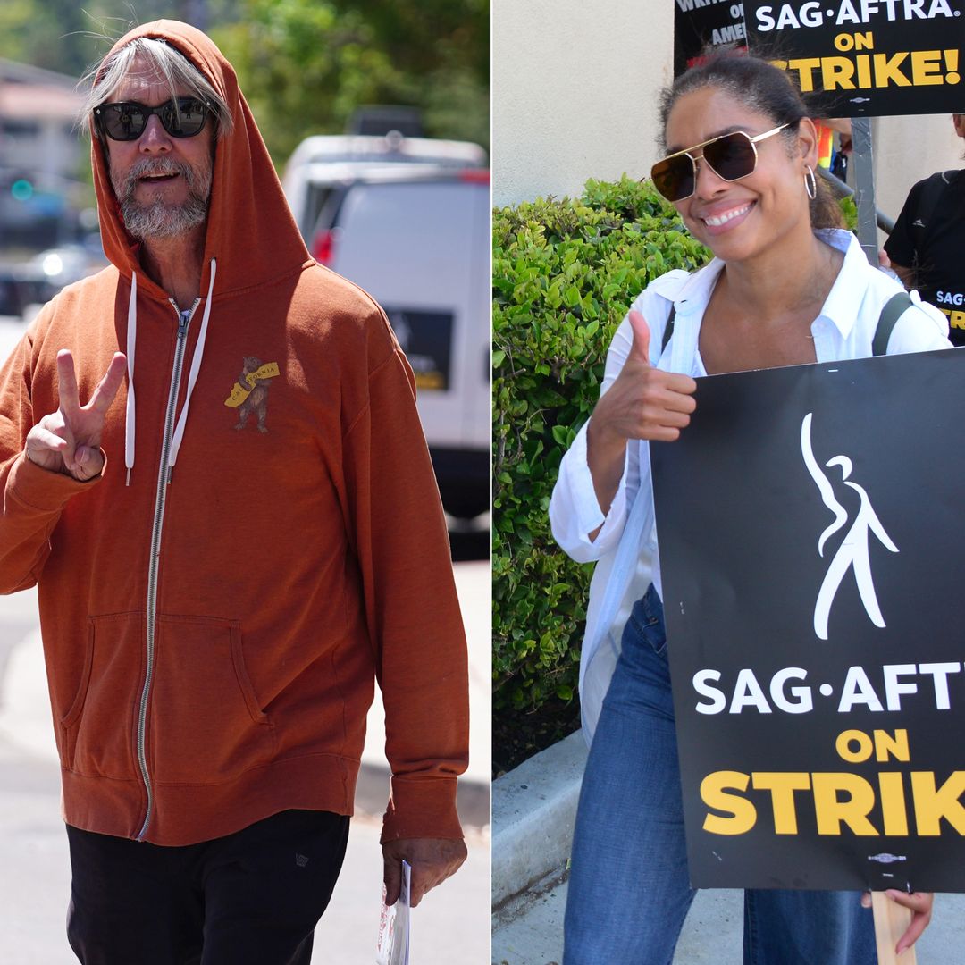 Out on the SAG picket lines with Succession's Alan Ruck, Suits' Gina Torres, and others