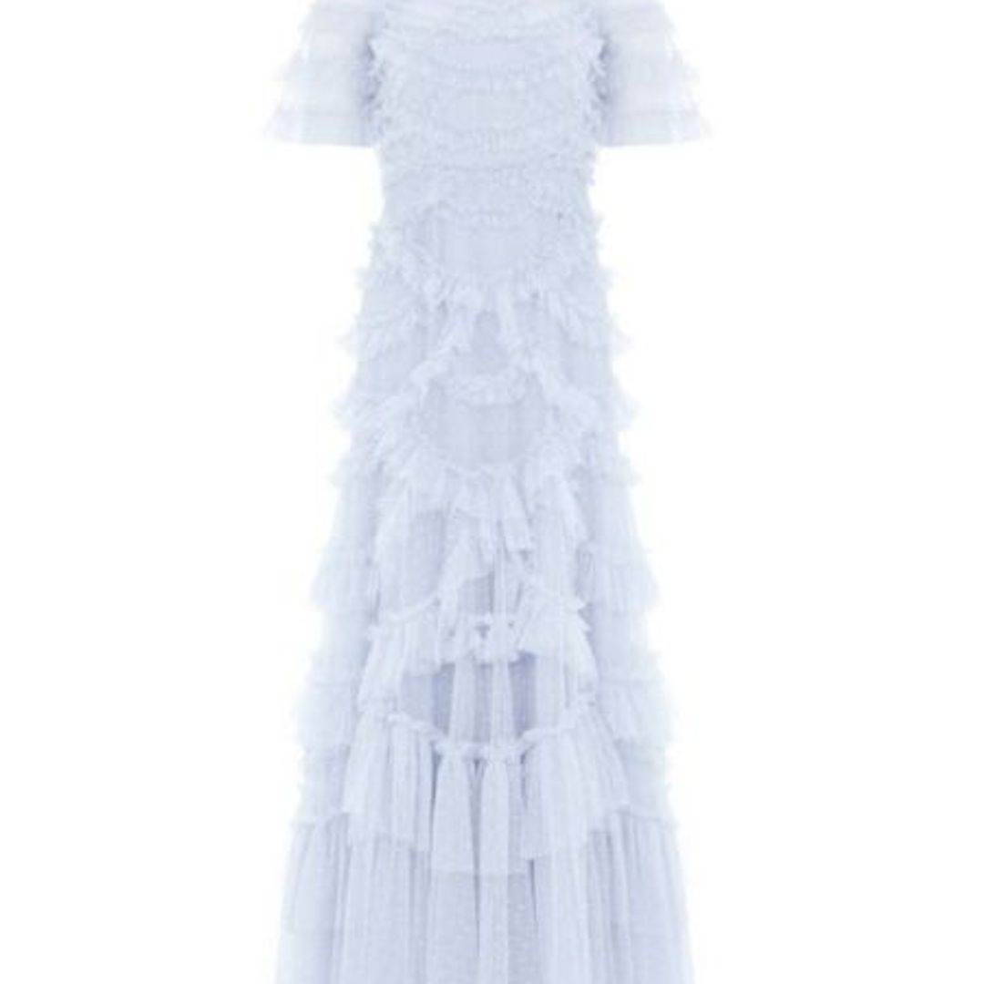 Marilla ruffle-trim recycled-polyester gown