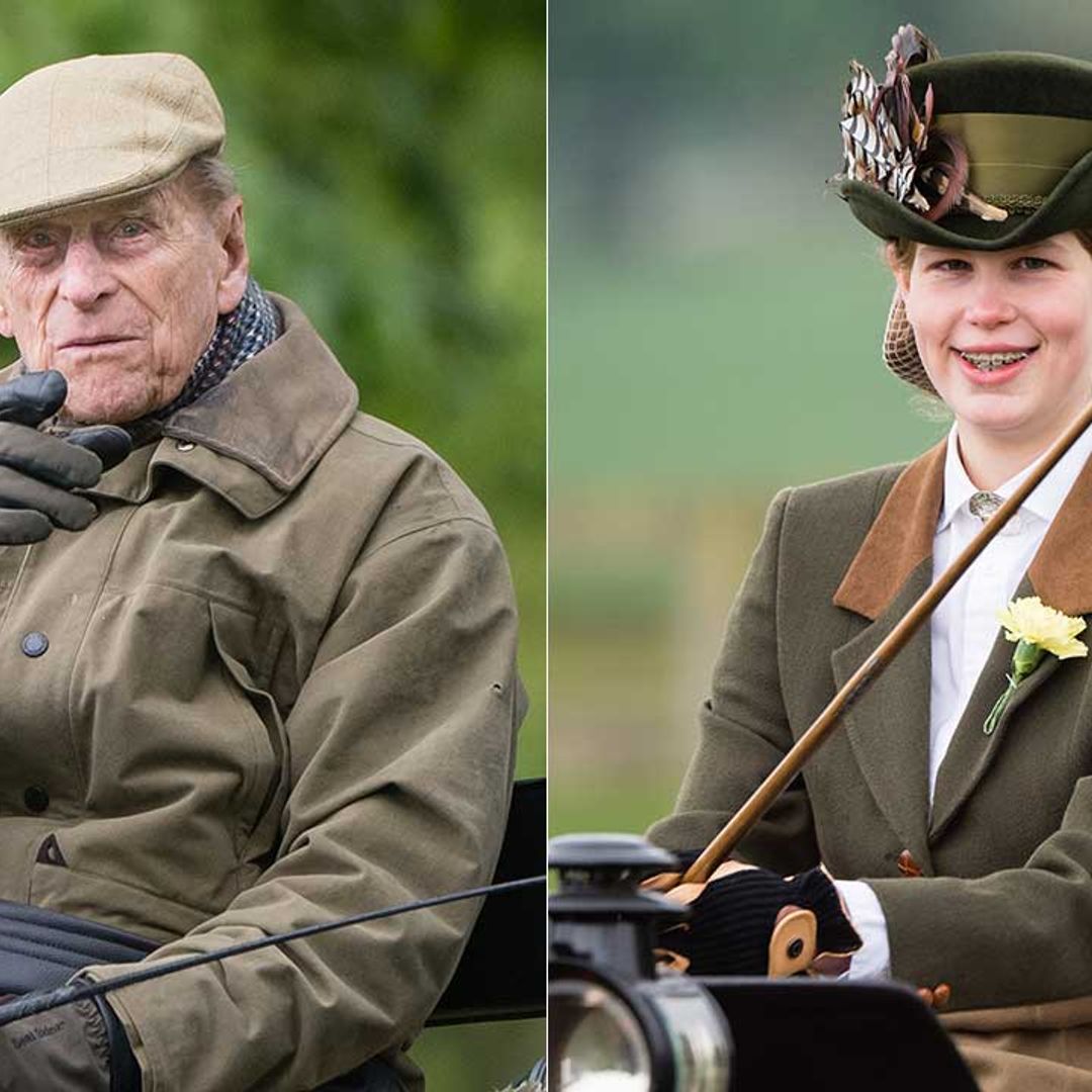 Prince Philip is very much the proud grandad as he watches Lady Louise compete