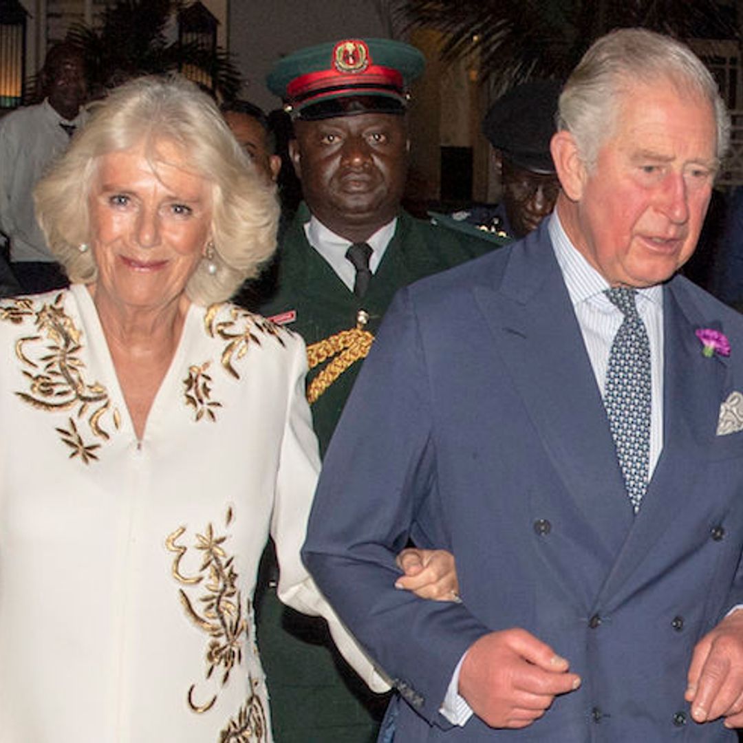 The Duchess of Cornwall wows in chic tailoring as she arrives in The Gambia  with Prince Charles for royal tour