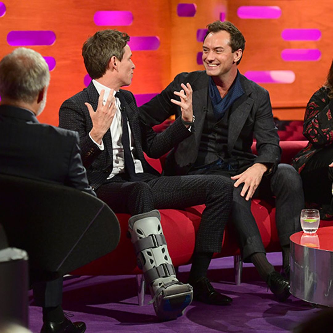 Eddie Redmayne wears leg brace on Graham Norton Show after being injured on film set – find out what happened