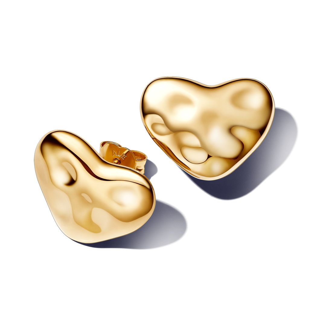Heart 14k gold-plated stud earrings