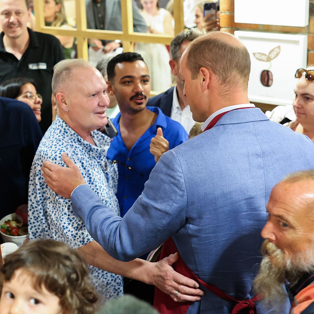 Prince William surprised by Paul Gascoigne as he returns to royal duties