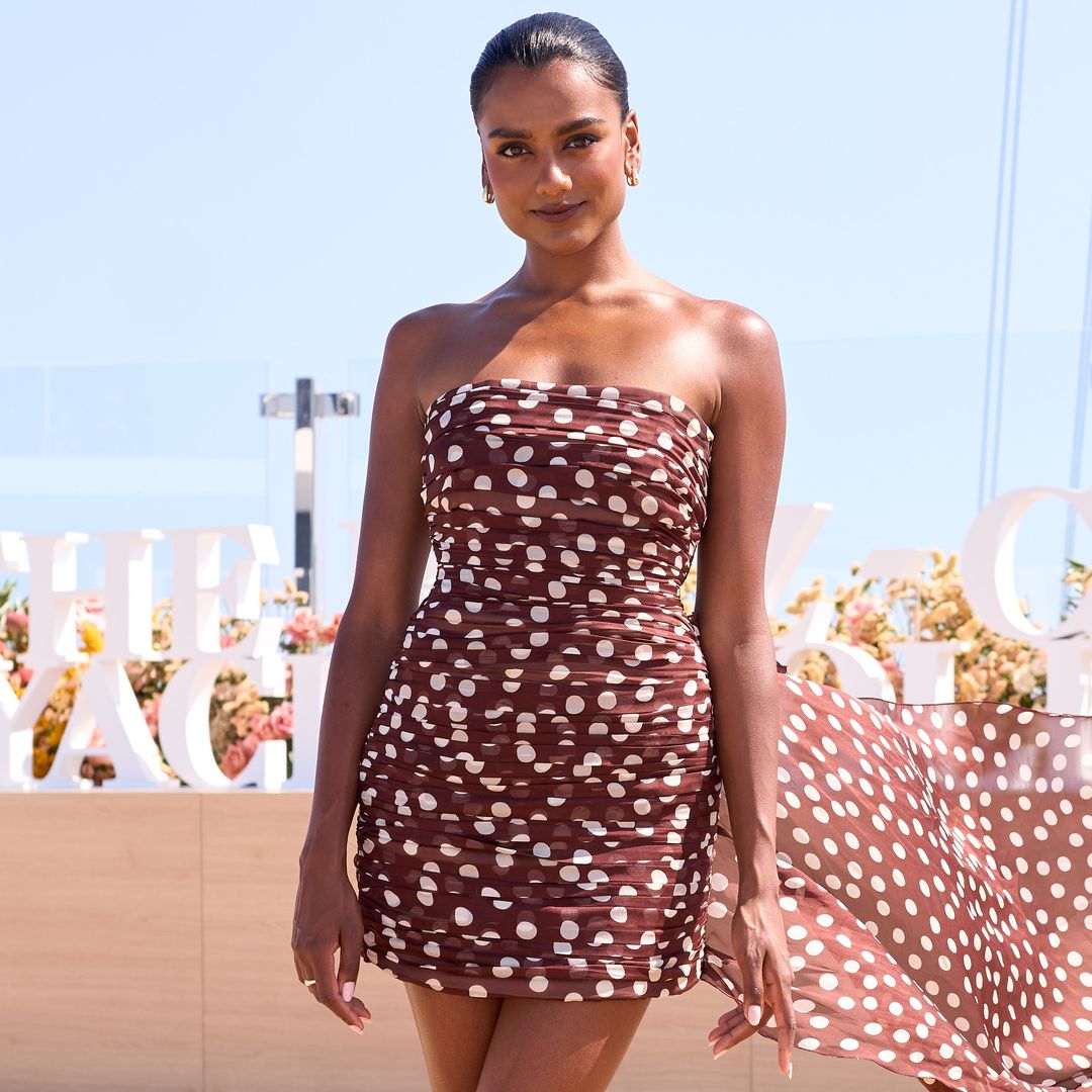 Simone Ashley is a bridal dream in slinky lace dress with unexpected detail