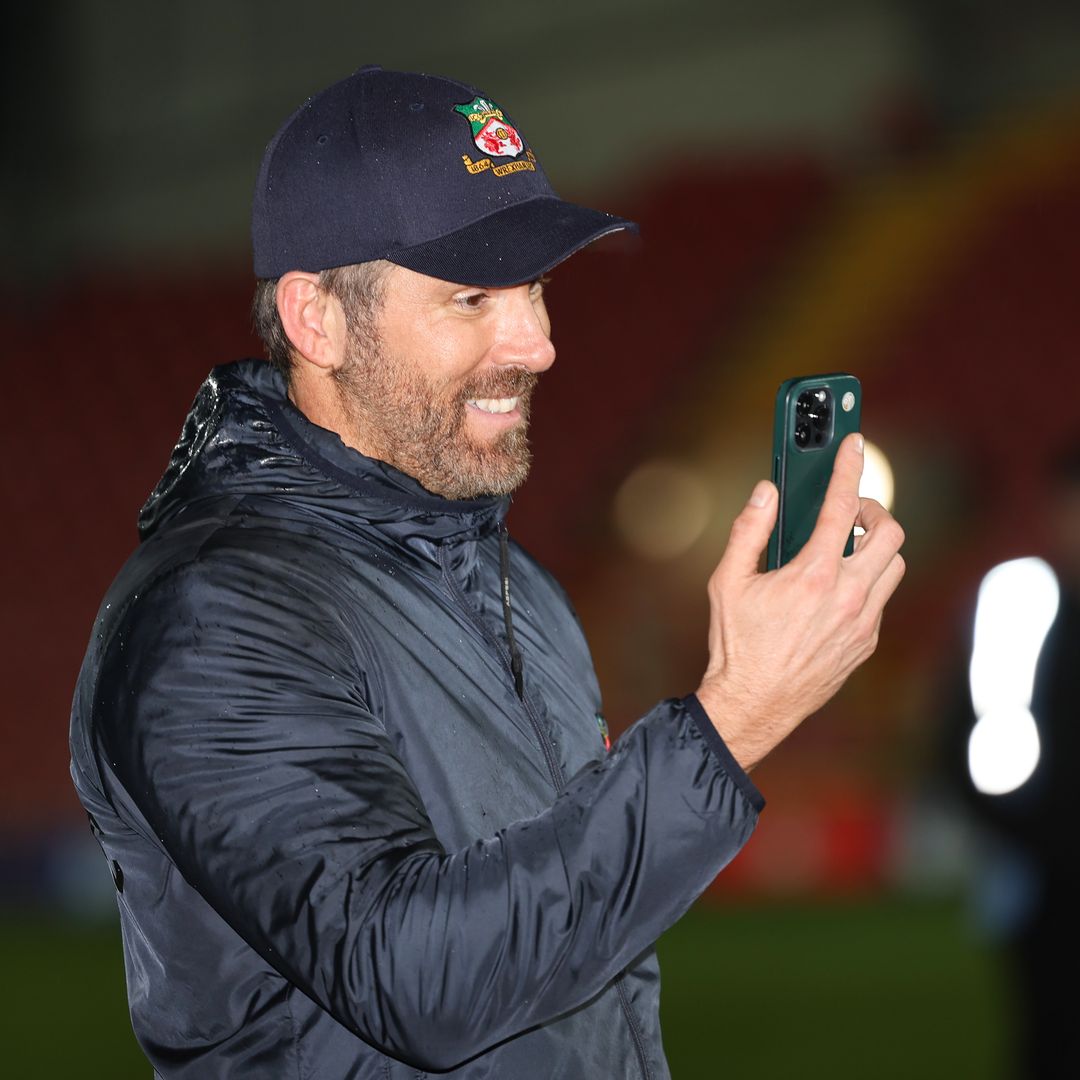Ryan facetiming Blake from the Racecourse football ground on Saturday night