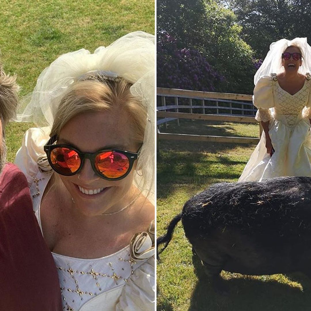 John Bishop's wife shocks fans by wearing wedding dress on home farm