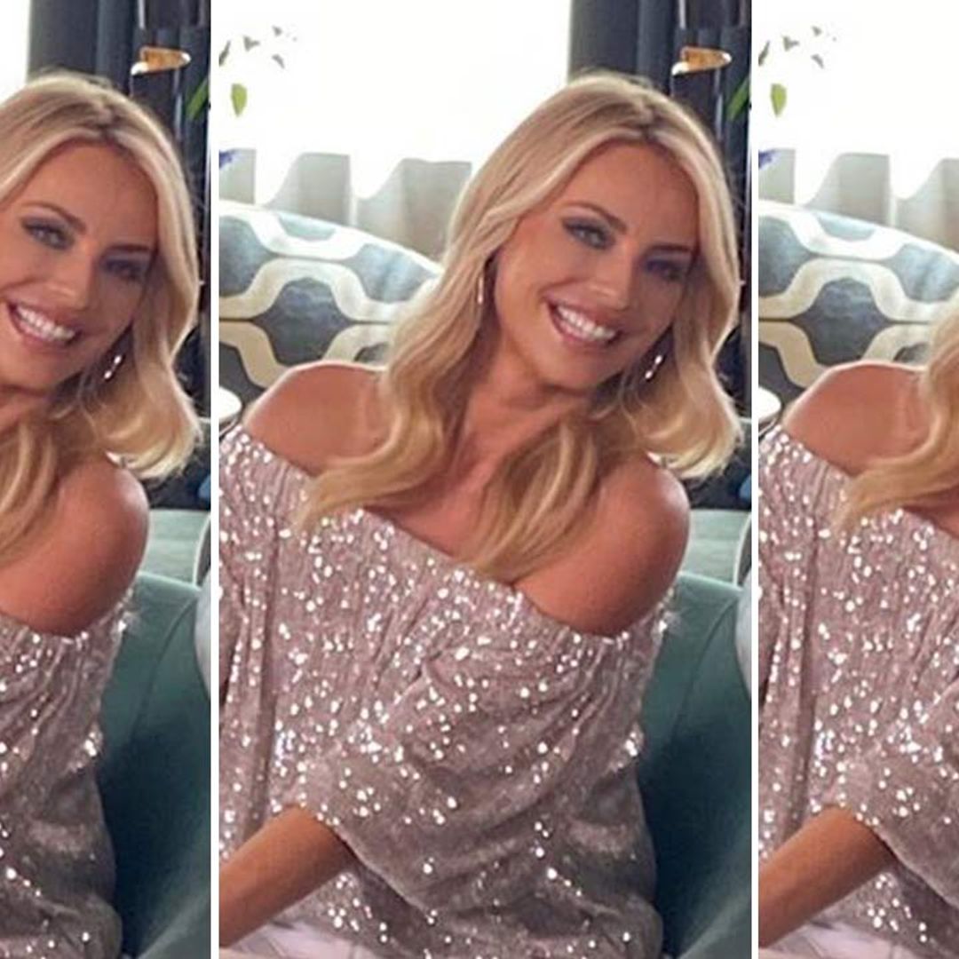 Tess Daly's stunning sparkly sequin top is giving us that Friday feeling!