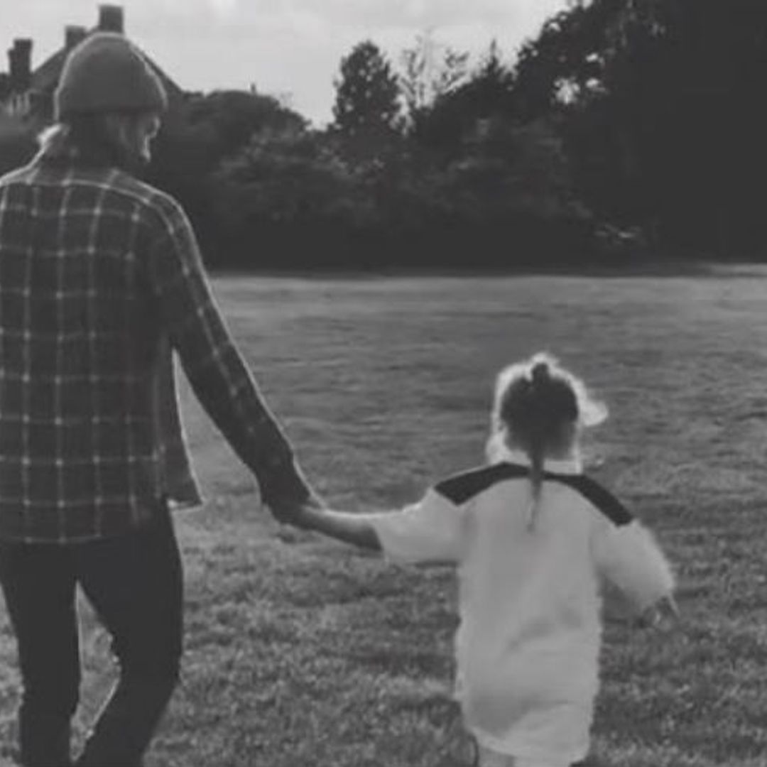 Harper follows in dad David's football footsteps in new photo