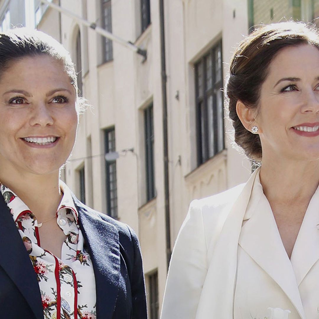 Crown Princesses Mary and Victoria twin in majorly stylish headbands