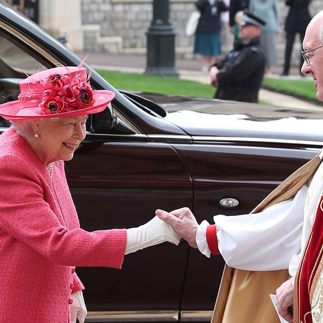 The Queen wears hot pink for third royal wedding of the year