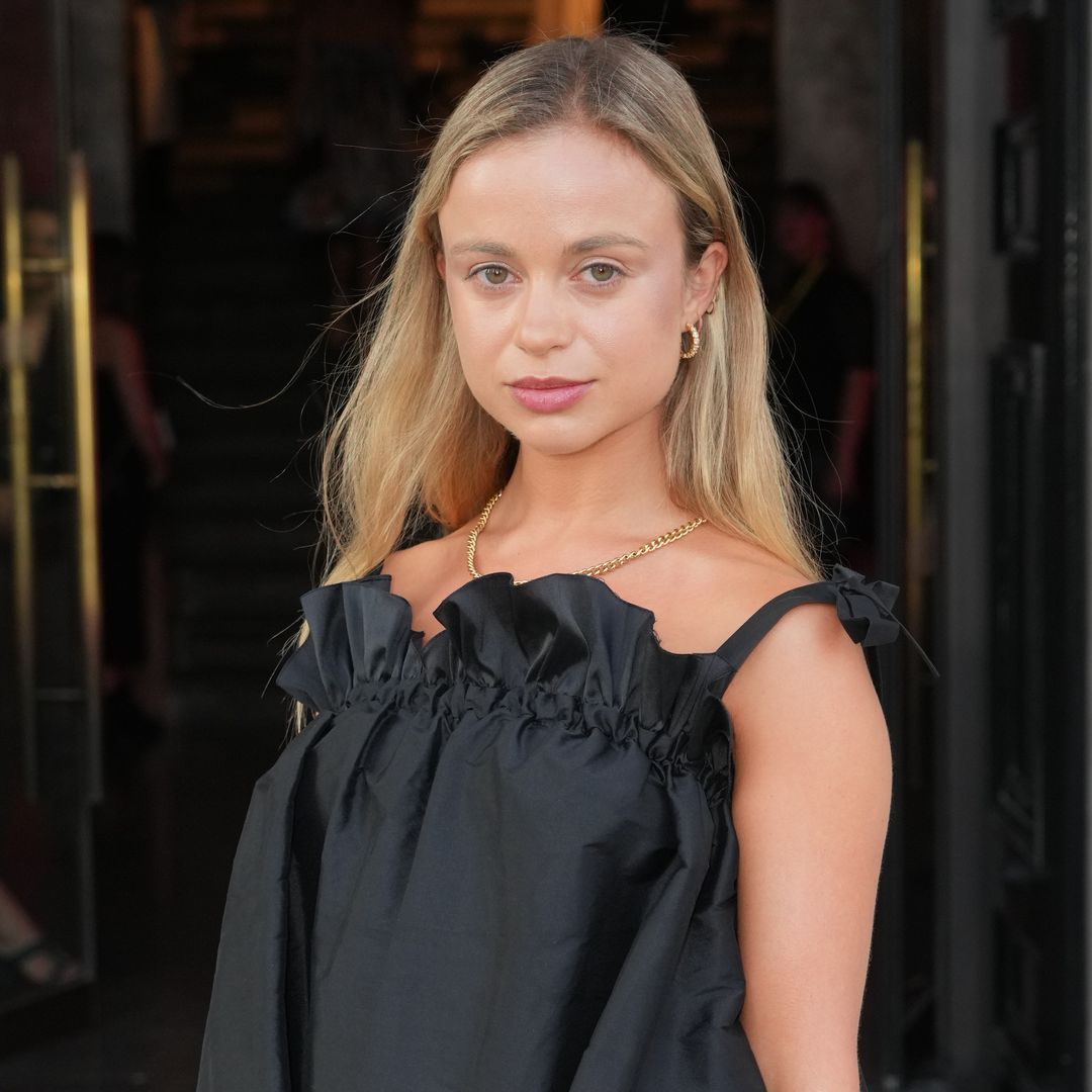 Lady Amelia Windsor dazzles in satin sweetheart mini dress with unique detail