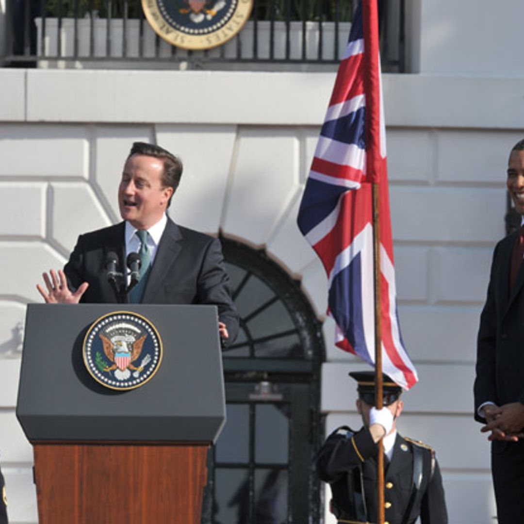 Samantha flies the flag for British fashion as Barack say he's 'chuffed' about US visit