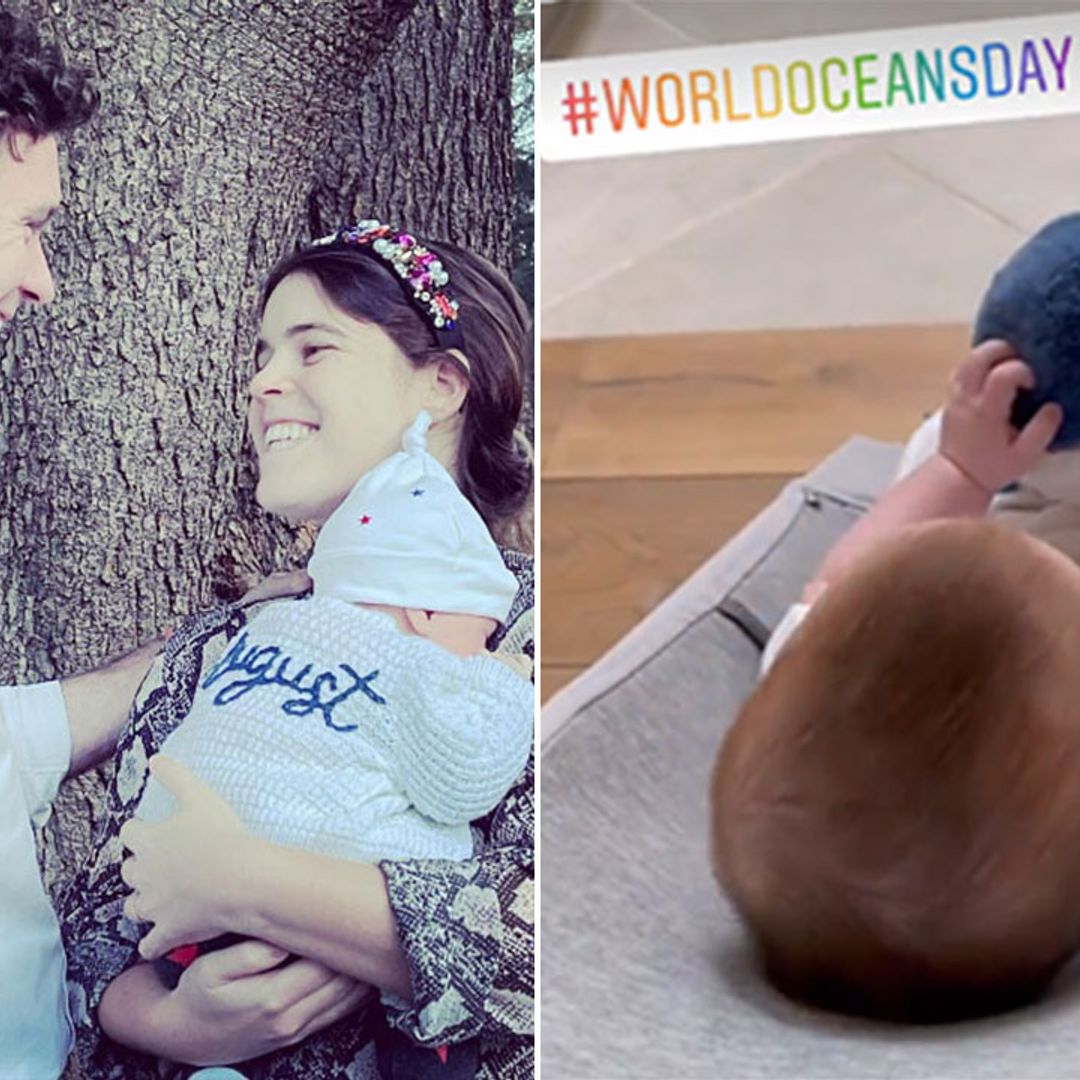 Princess Eugenie shares adorable first video of baby August playing with toy shark