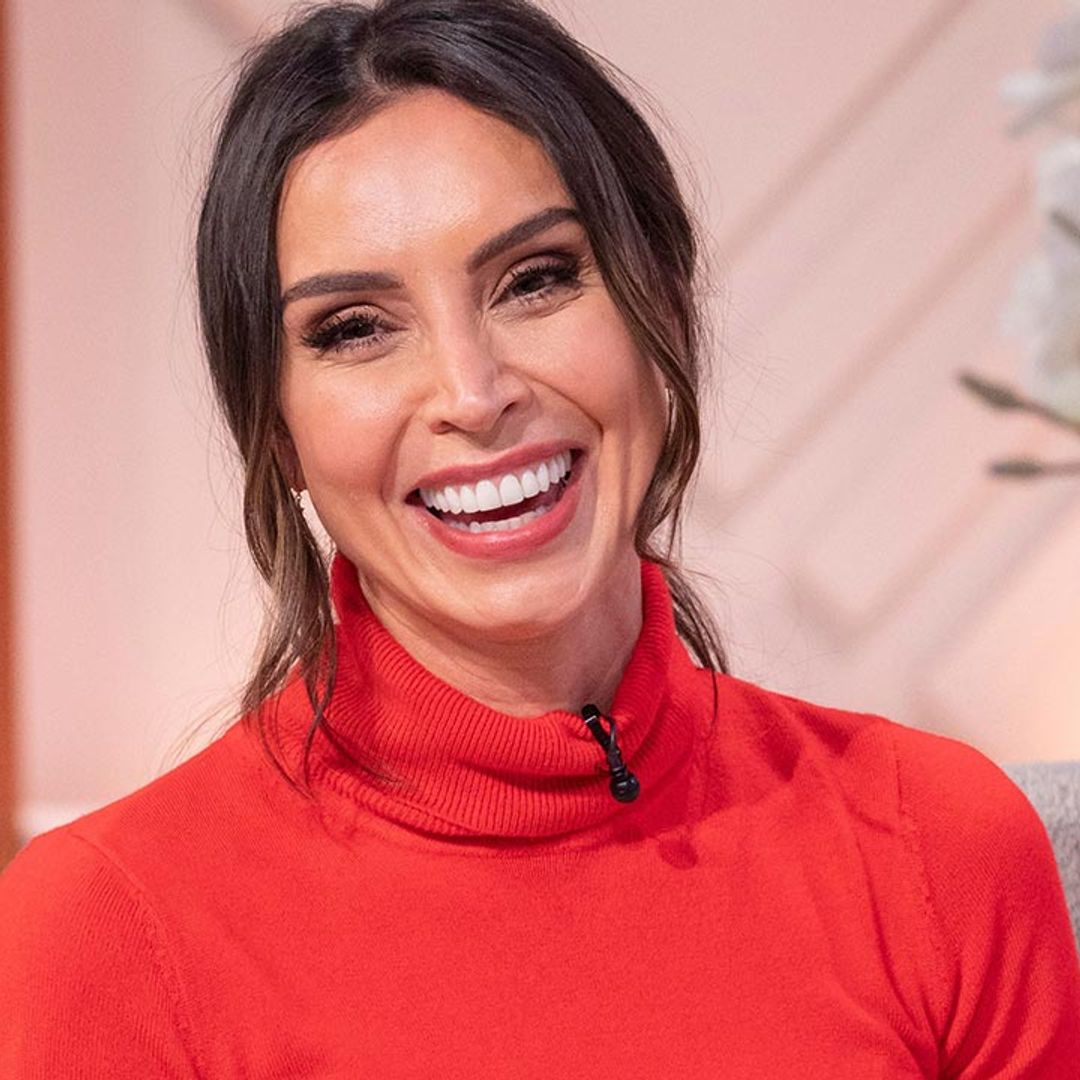 Christine Lampard wears red hot Marks & Spencer jumper with a red Topshop skirt for final Lorraine