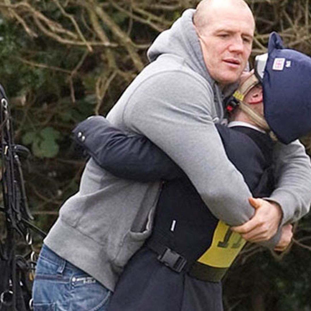 Swept off his feet: Horseplay that proves the strength of Zara's love for Mike
