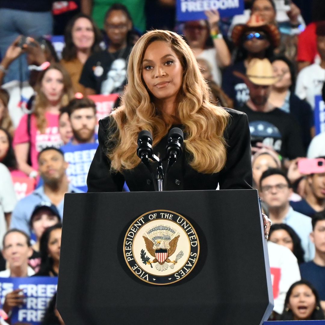 Beyoncé opens up about motherhood in emotional plea at Kamala Harris rally