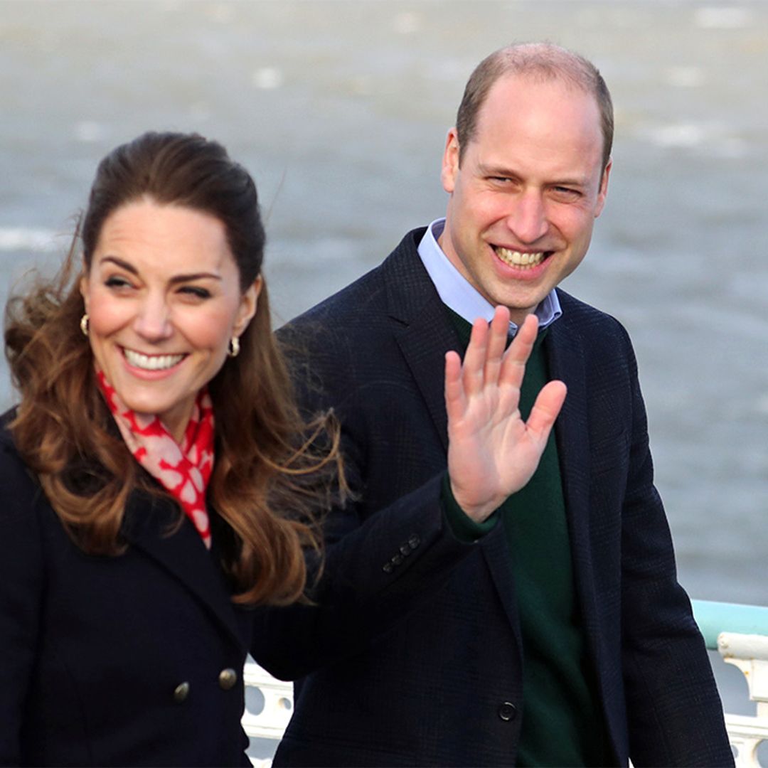Kate Middleton's in the mood for Valentine's Day in red Zara dress & heart print scarf