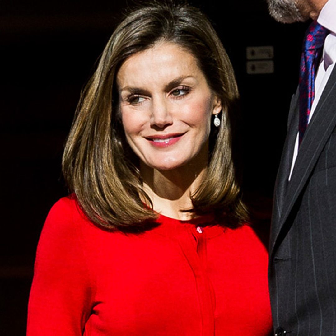 Queen Letizia shows off festive holiday style in Madrid