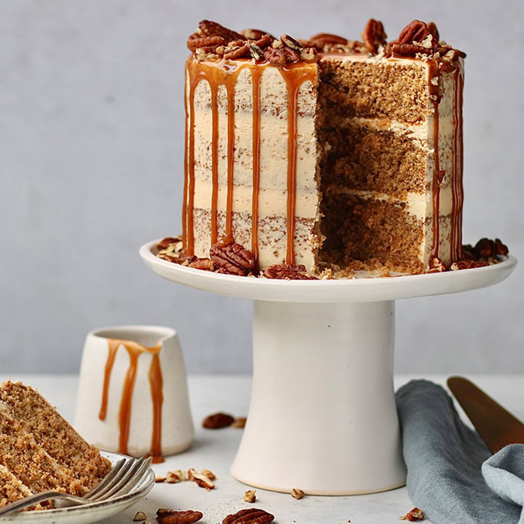 Bake this beautiful caramel cake with your mum on zoom for Mother's Day