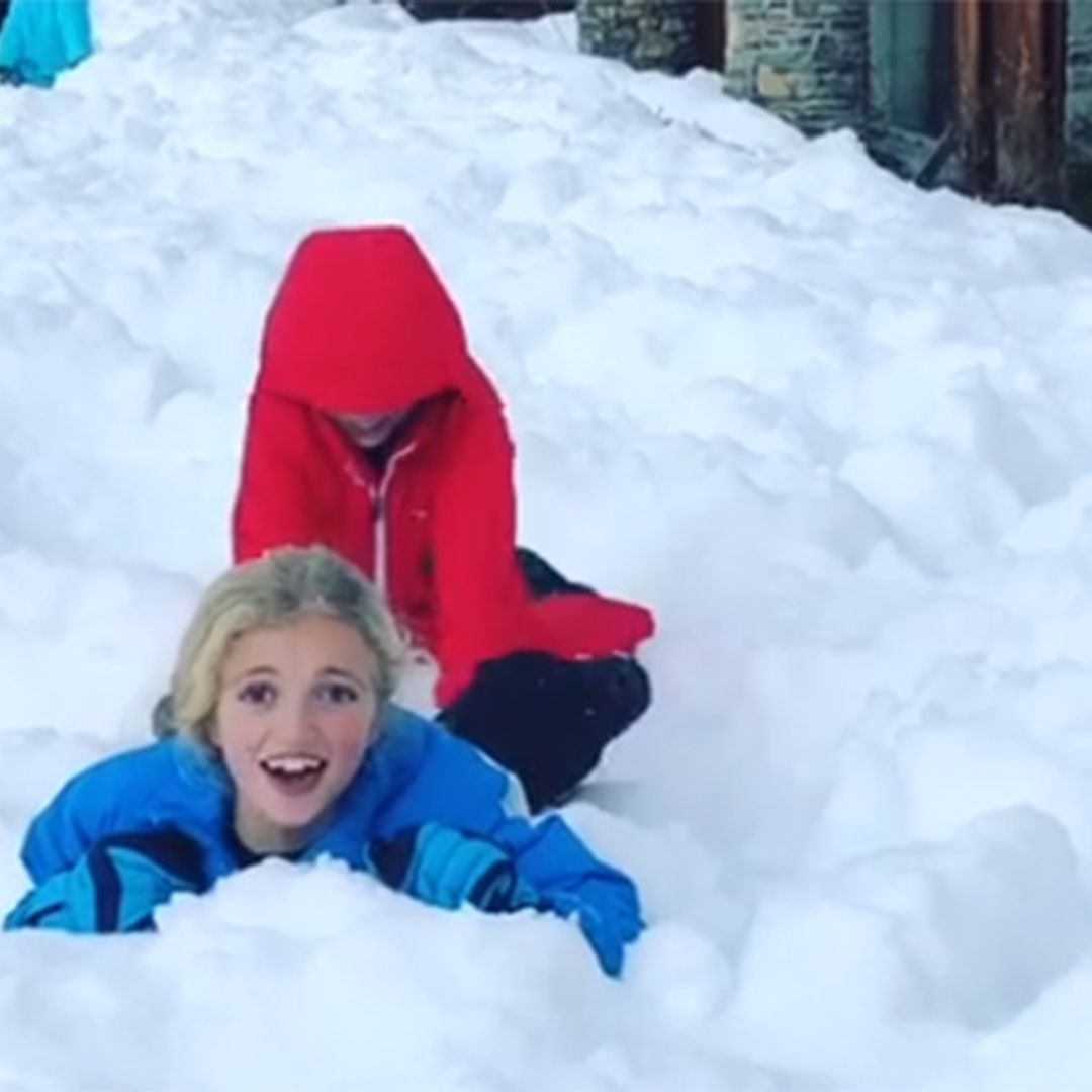 Peter Andre shared cute video of children in the snow