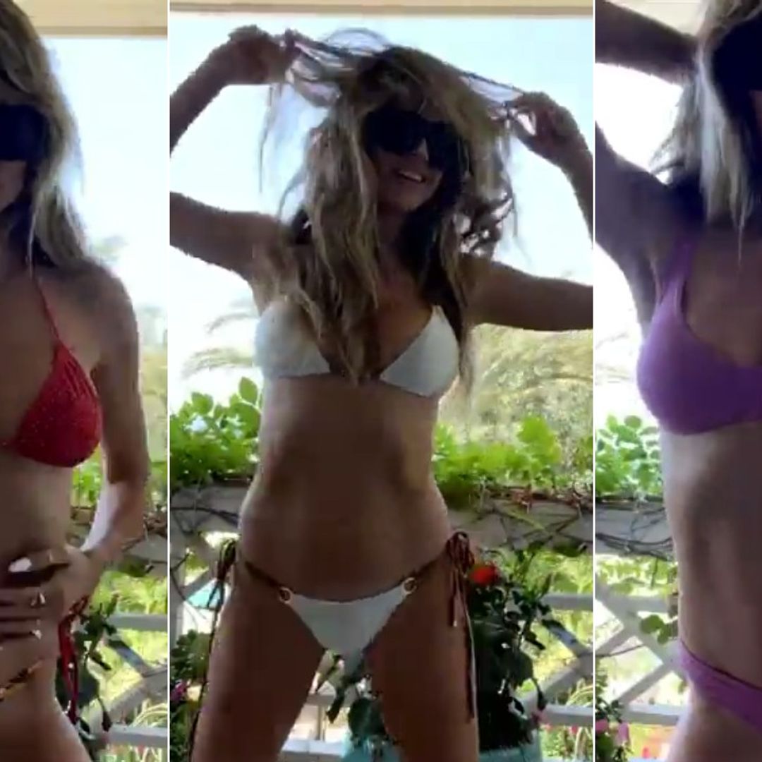 Heidi Klum poses in SIXTEEN perfect summer bikinis as she celebrates major achievement