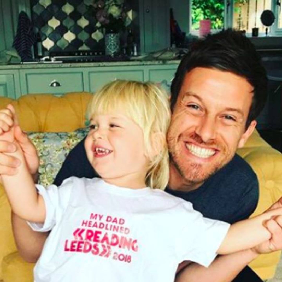 Chris Ramsey shares unseen backstage video with son Robin and Karen Hauer in dance studios