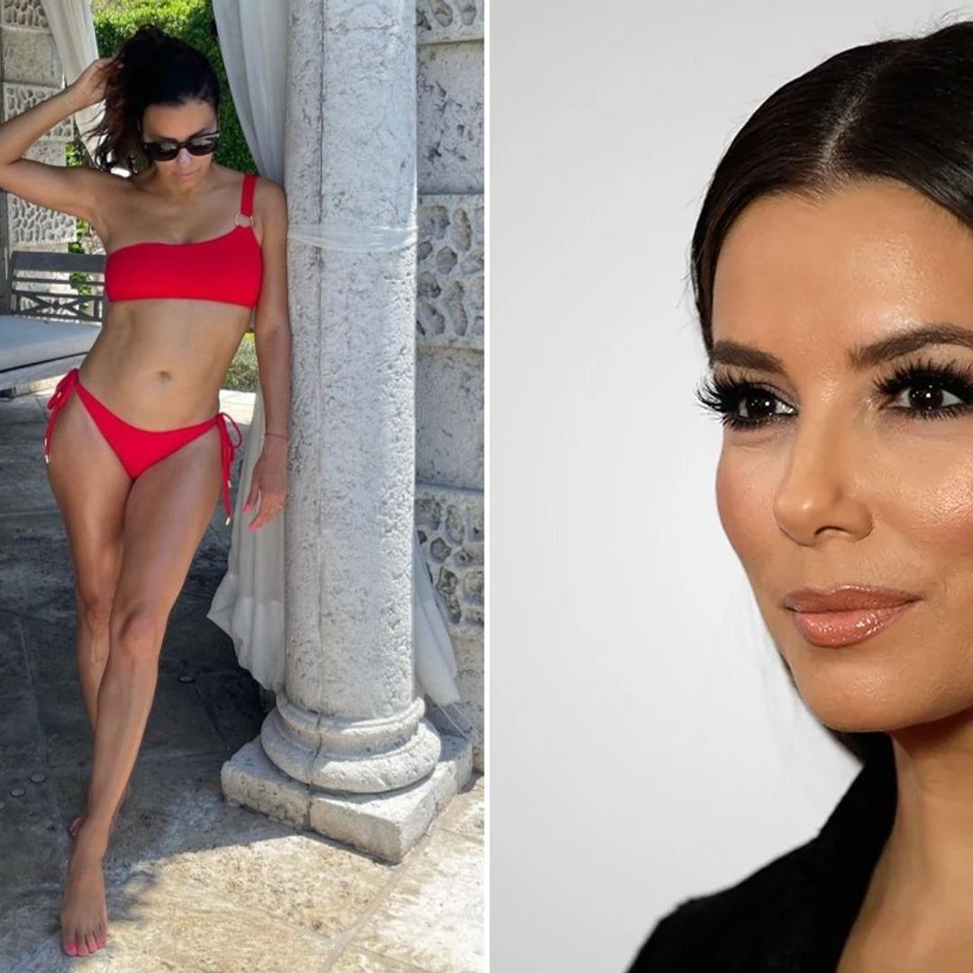 Eva Longoria pays homage to Desperate Housewives with racy red bikini picture HELLO! pic