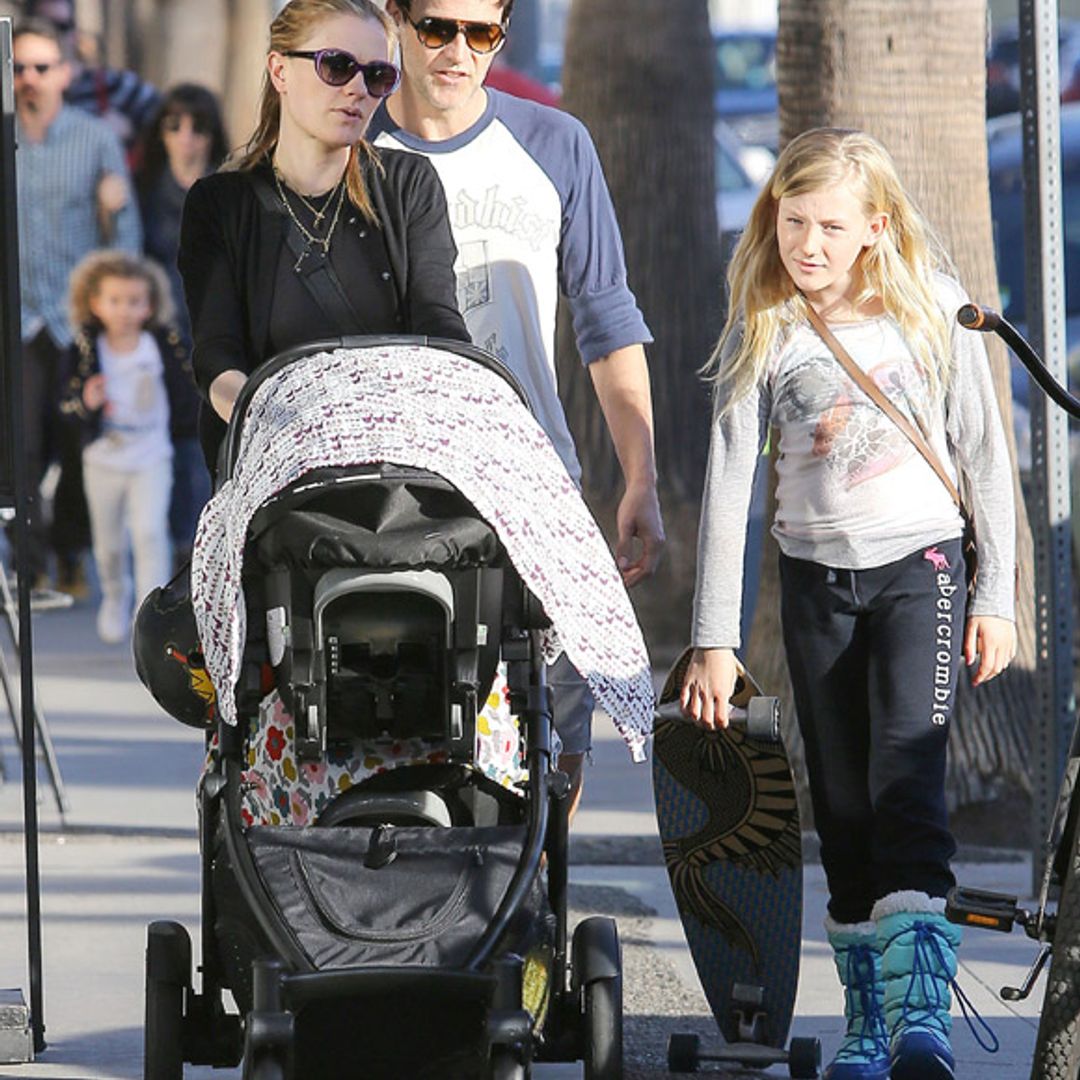 Anna Paquin takes her twins for a sunny stroll around California
