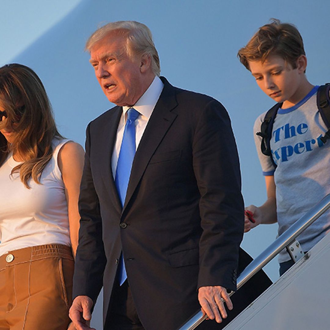 Melania Trump supported by her parents as she moves into the White House with son Barron