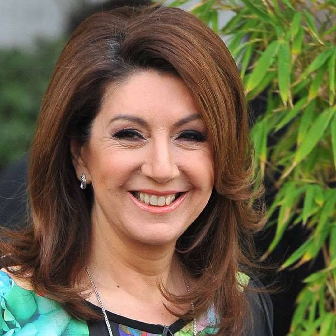 Jane McDonald looks stunning in check coat as she hints at exciting news