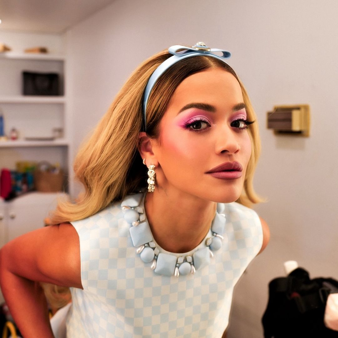 Rita Ora's Barbiecore mini skirt and crop top look is perfect for Halloween