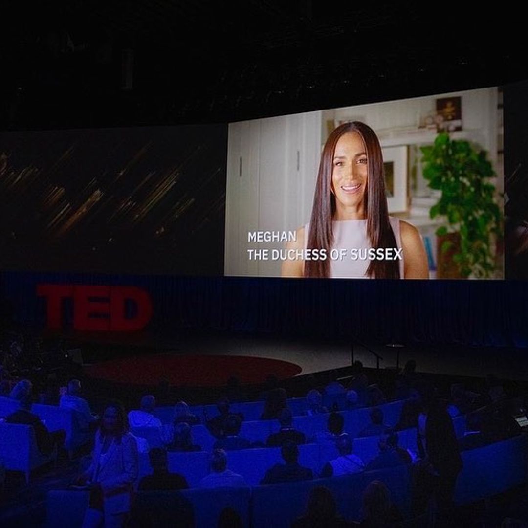 Misan Harriman posting a photo of Meghan Markle talking during his Ted Talk