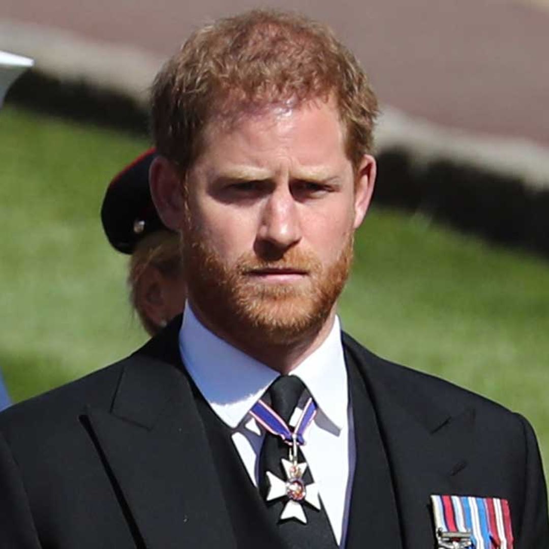 Heartbreaking moment Prince Harry is caught looking over at the Queen at Prince Philip's funeral