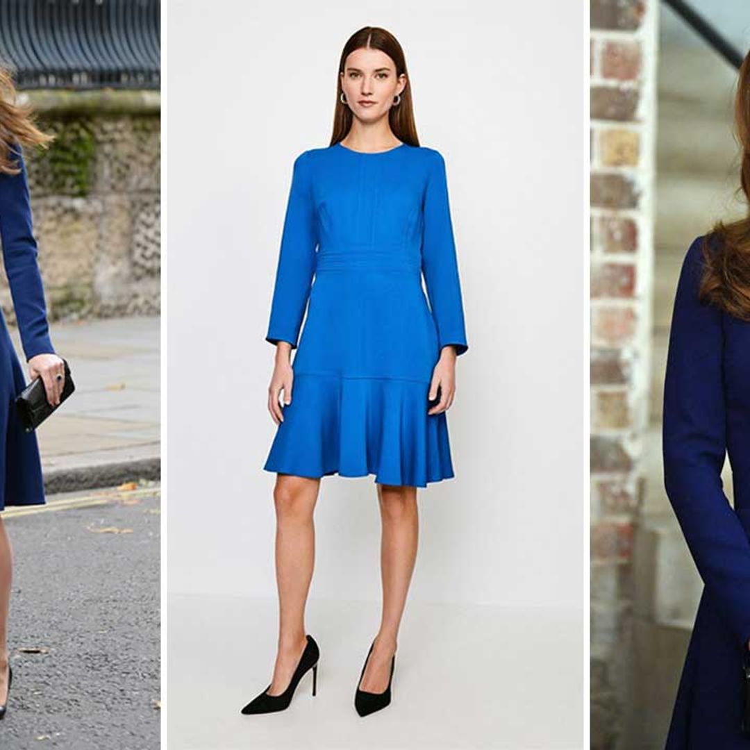 Remember Kate Middleton's royal blue dress? We've found a dreamy dupe for £65
