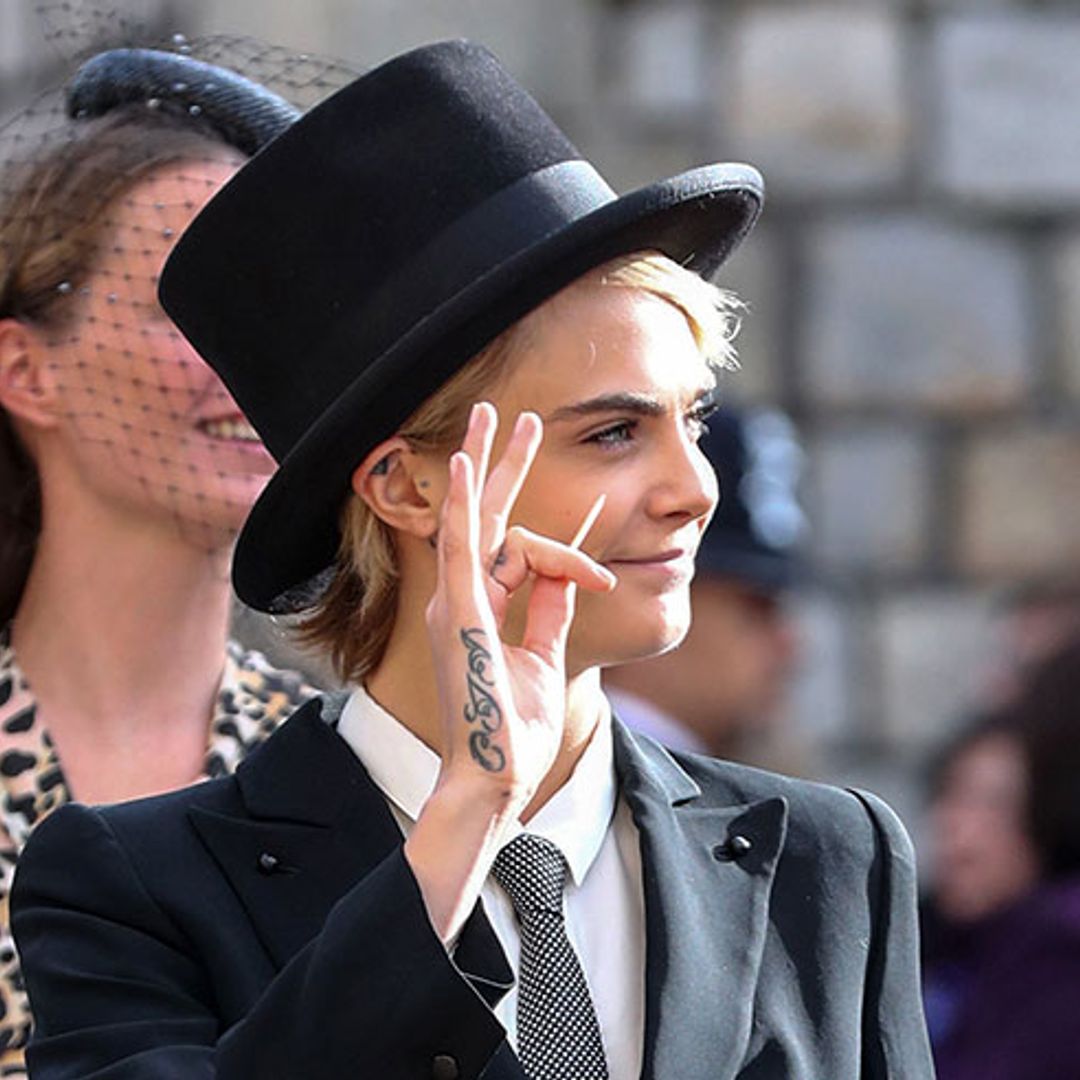 Supermodels Cara Delevingne and Kate Moss strut their stuff at the royal wedding 
