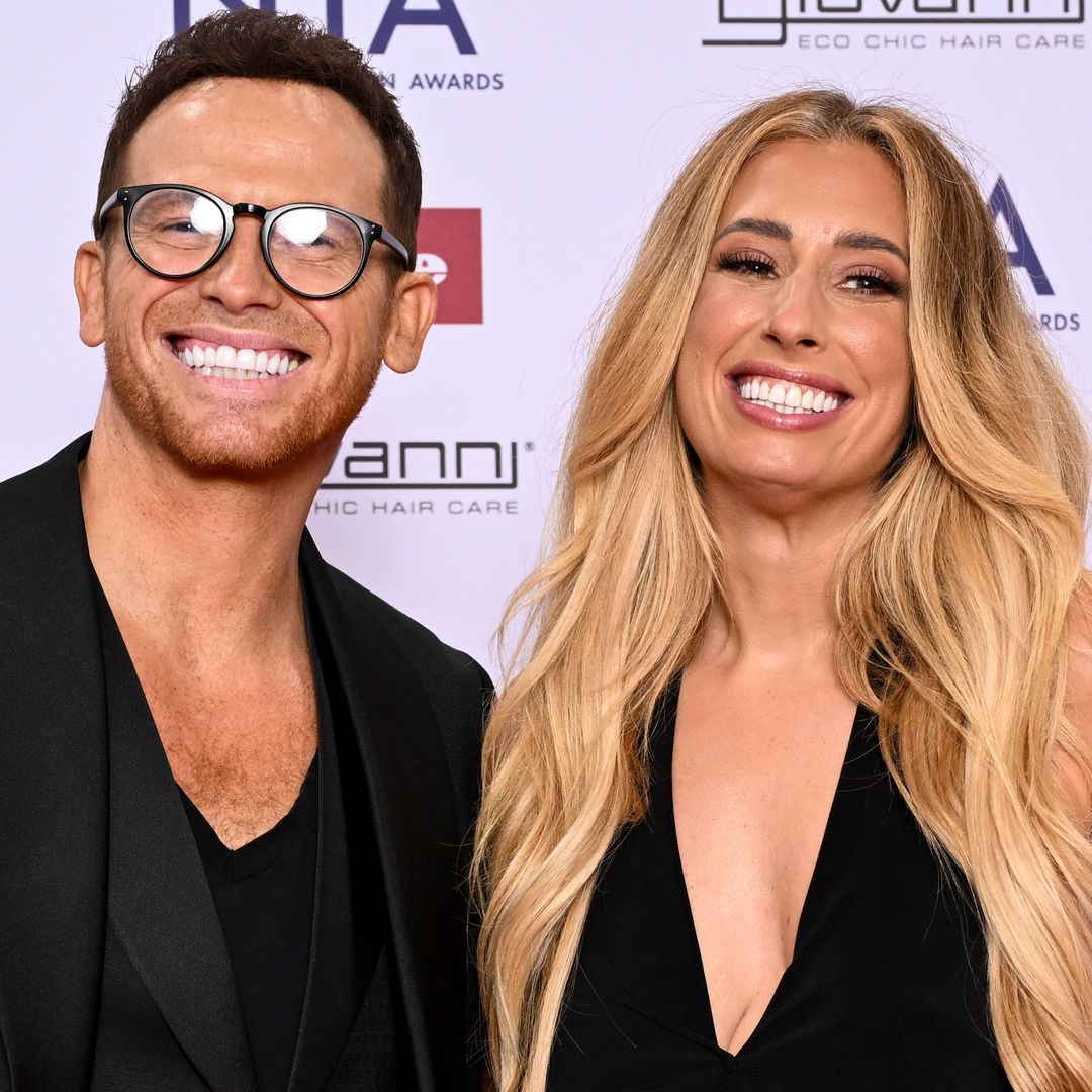 Stacey Solomon's husband Joe Swash forced to pose on 'tip-toes' alongside towering stepson Zach, 17