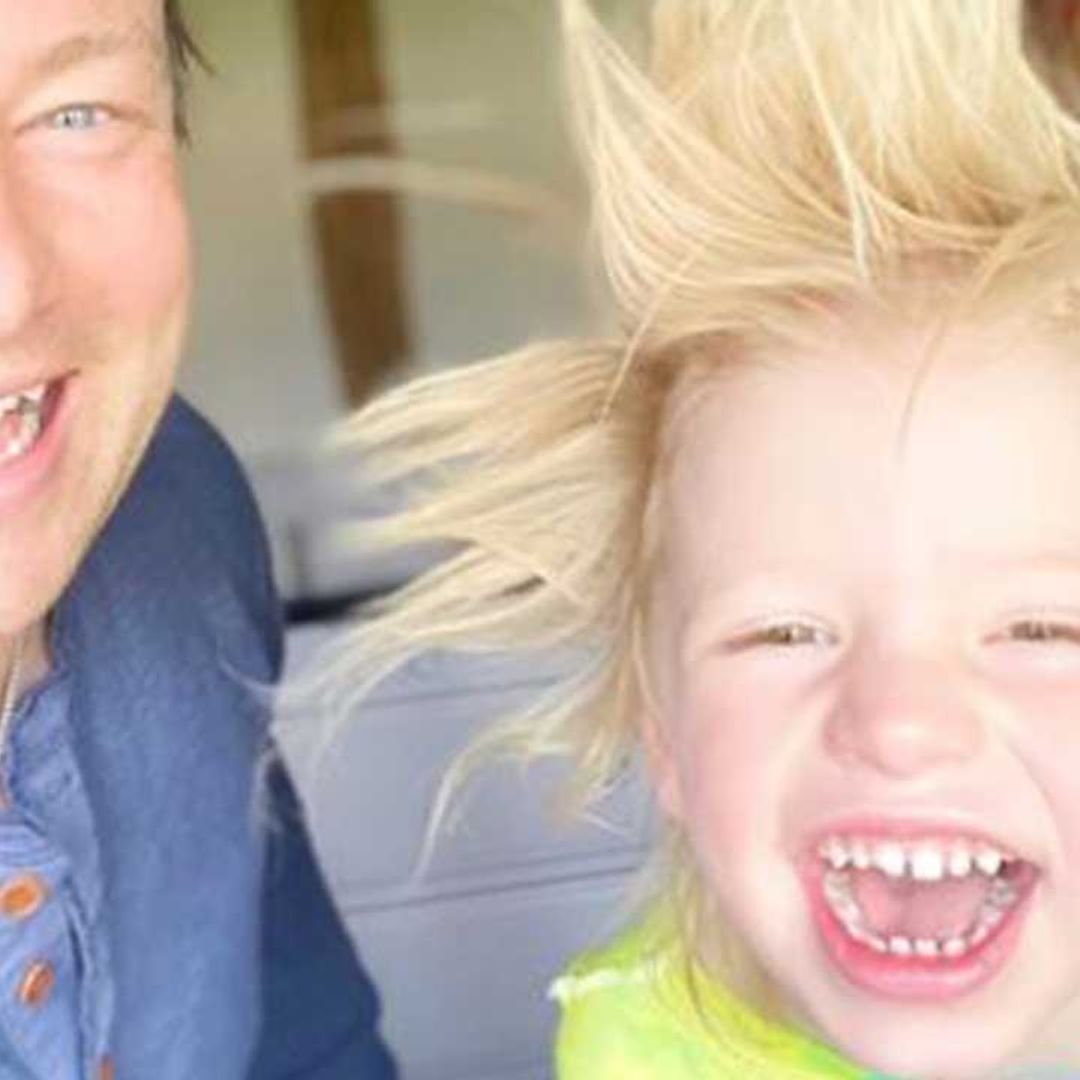 Jamie Oliver left shocked after seeing son River's hilarious hair transformation